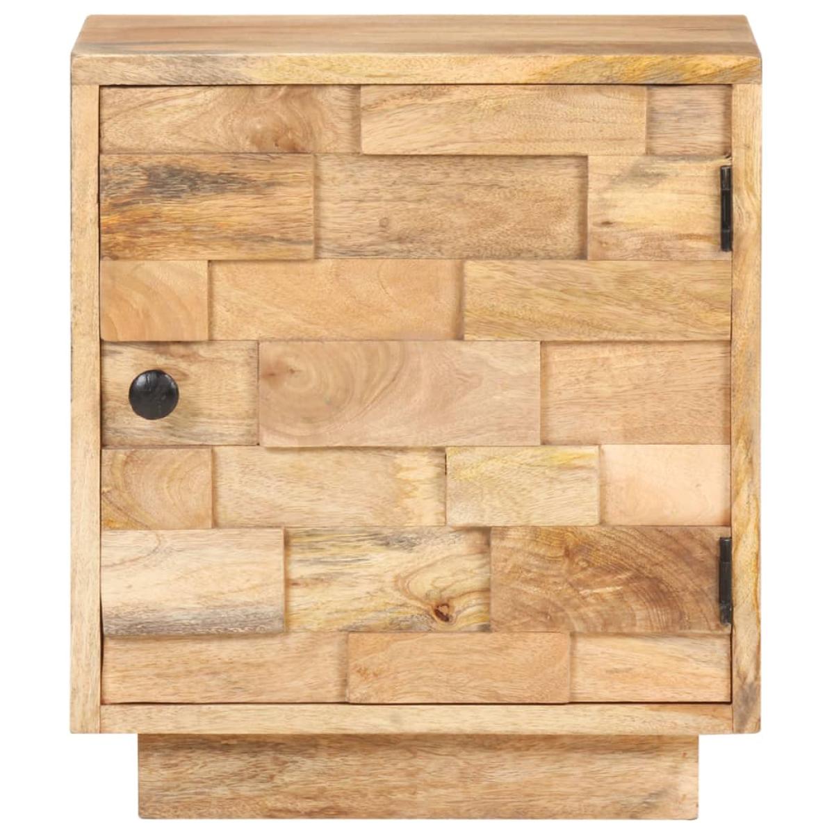 Mesita de noche de madera maciza de mango 40x30x45 cm