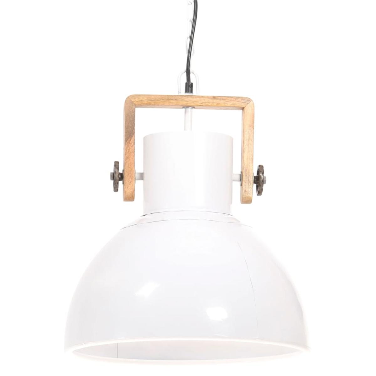 Lámpara colgante industrial 25 W blanca redonda 40 cm E27