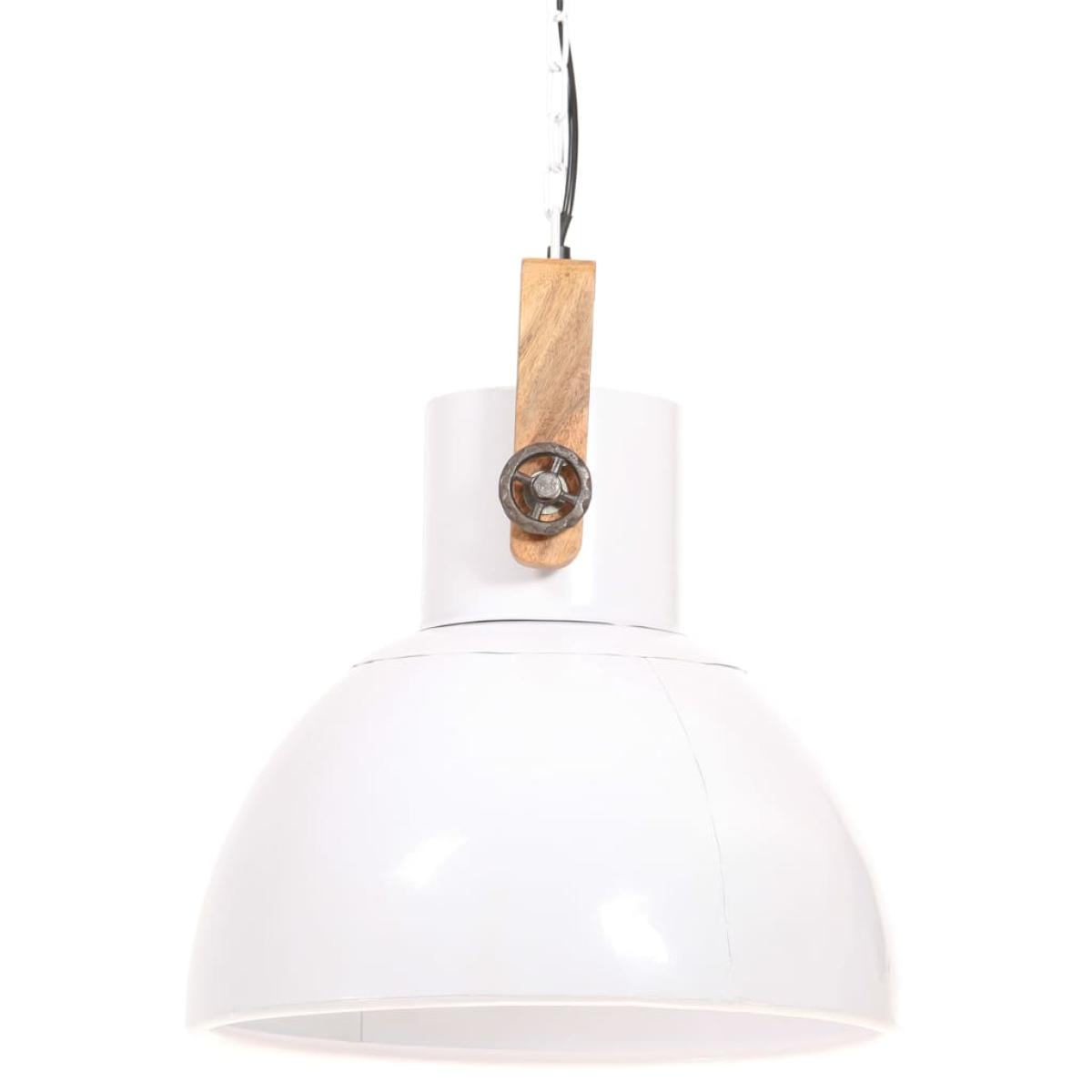 Lámpara colgante industrial 25 W blanca redonda 40 cm E27