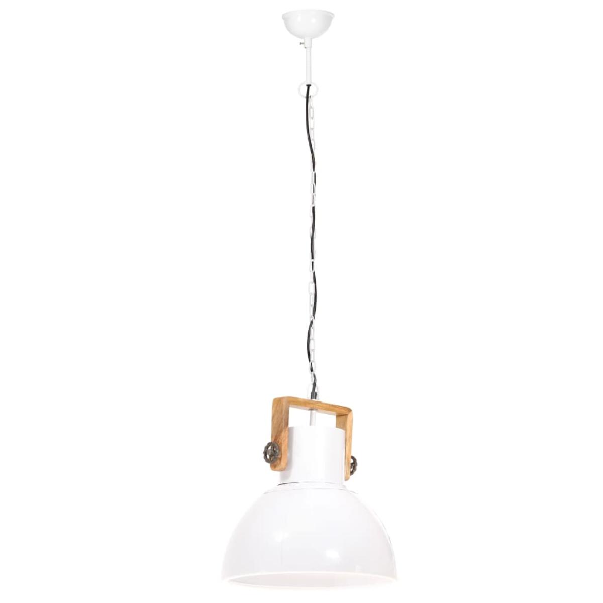 Lámpara colgante industrial 25 W blanca redonda 40 cm E27