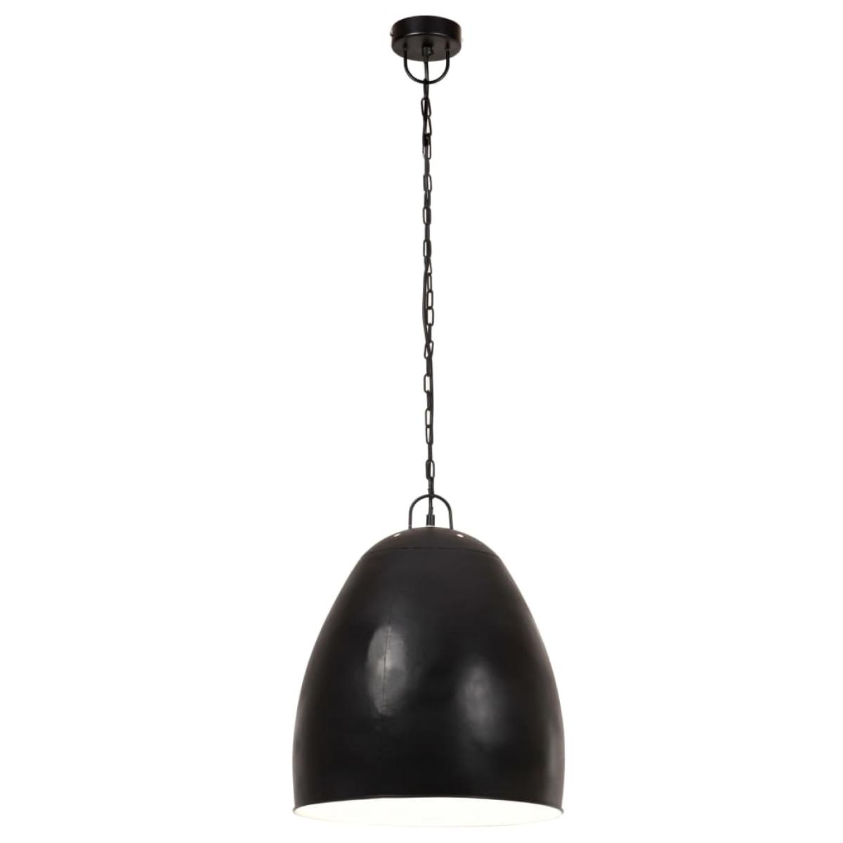 Lámpara colgante industrial redonda negra 25 W 42 cm E27