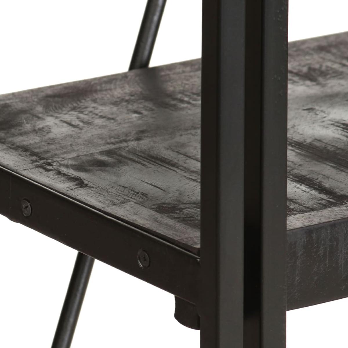 Estantería de 5 niveles madera maciza mango negro 40x30x180 cm