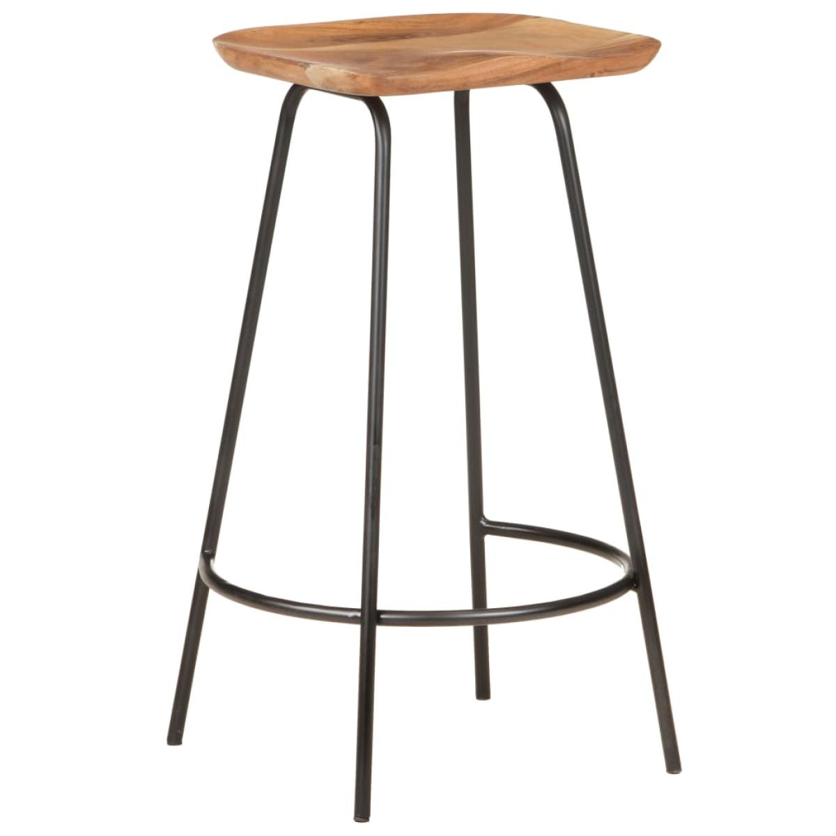 Taburetes de cocina 2 unidades madera maciza de acacia