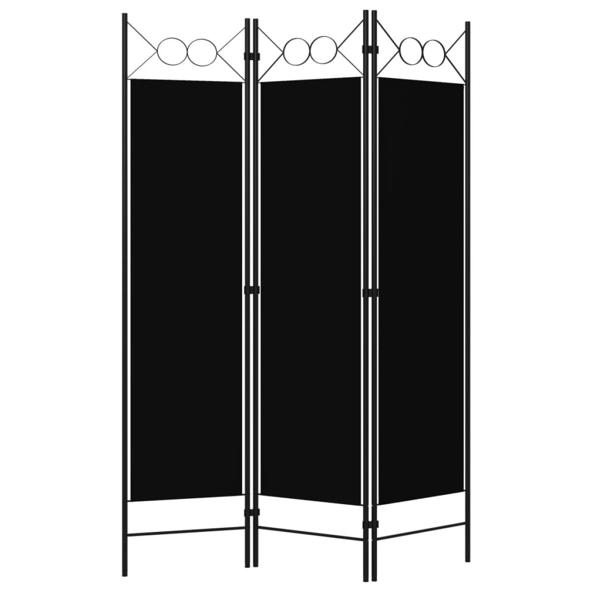 Biombo divisor de 3 paneles negro 120x180 cm