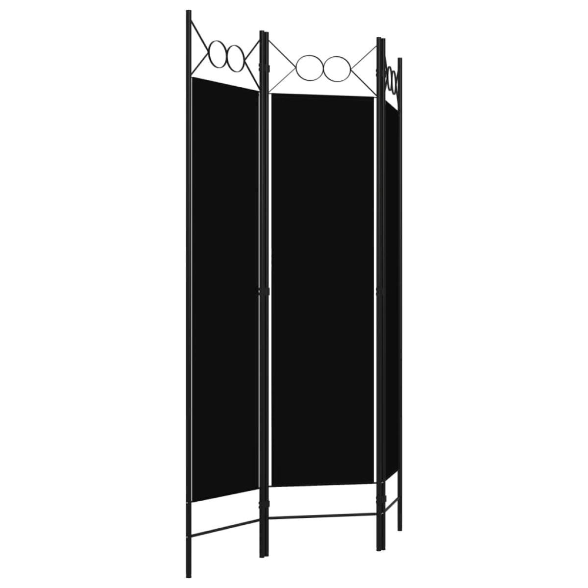 Biombo divisor de 3 paneles negro 120x180 cm