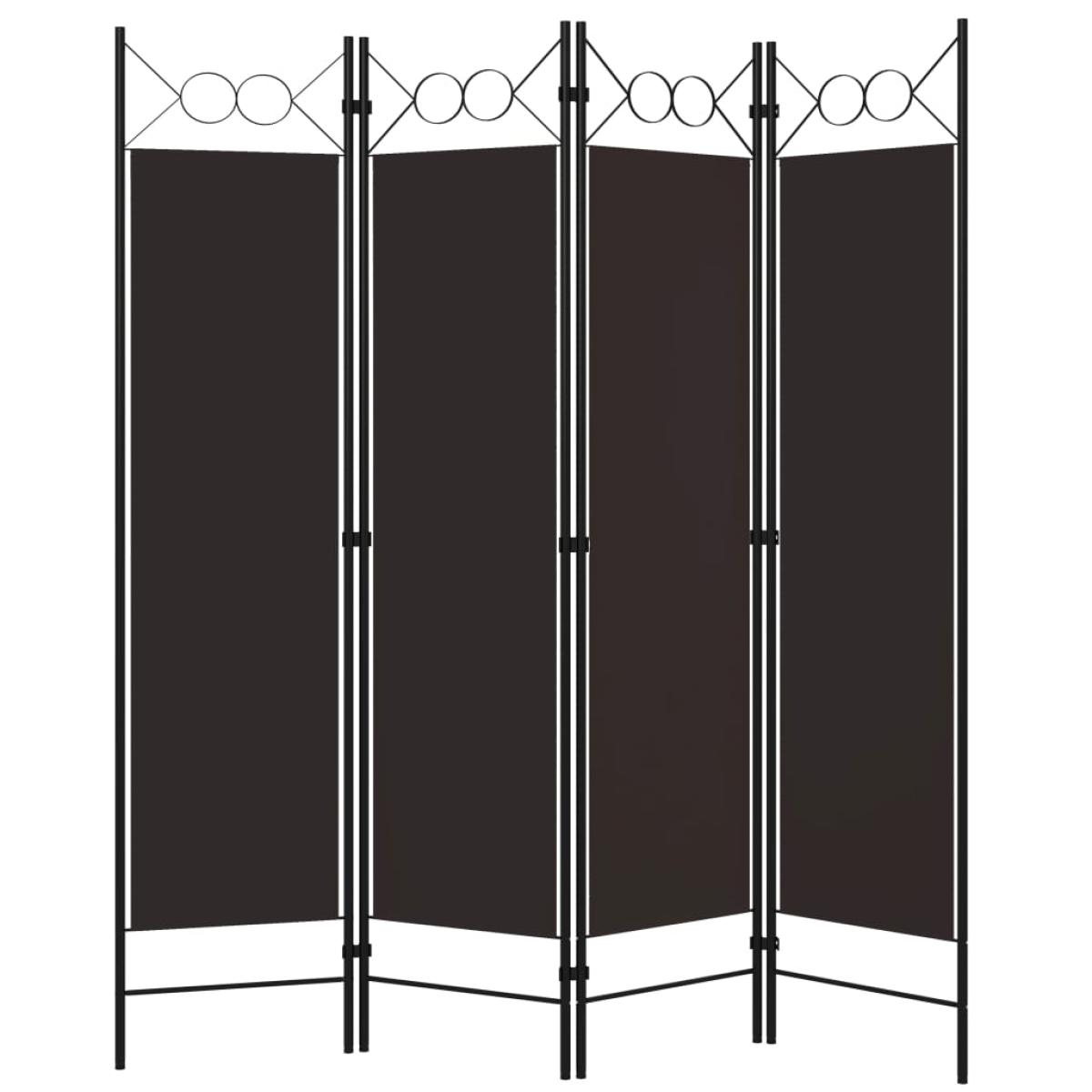 Biombo divisor de 4 paneles marrón 160x180 cm
