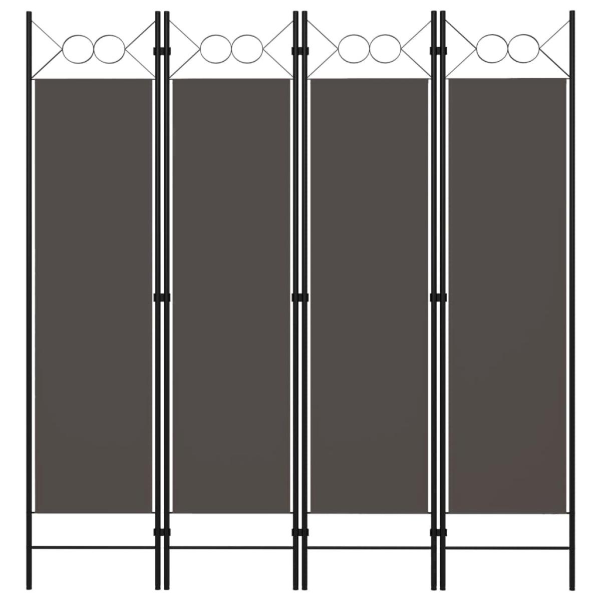 Biombo divisor de 4 paneles gris antracita 160x180 cm