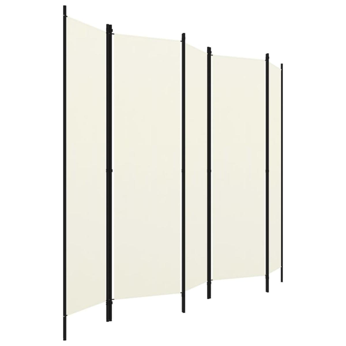 Biombo divisor de 5 paneles blanco crema 250x180 cm