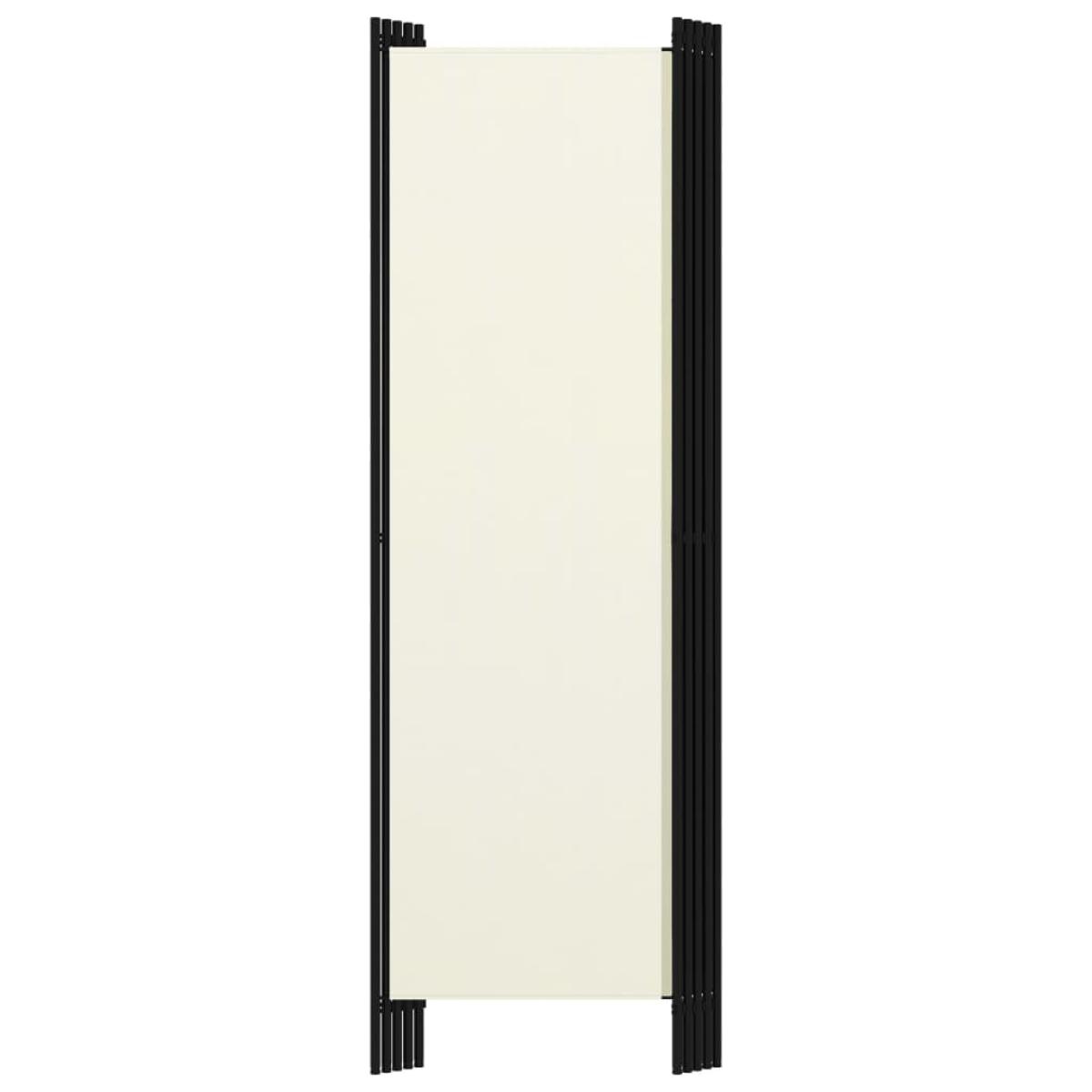 Biombo divisor de 5 paneles blanco crema 250x180 cm