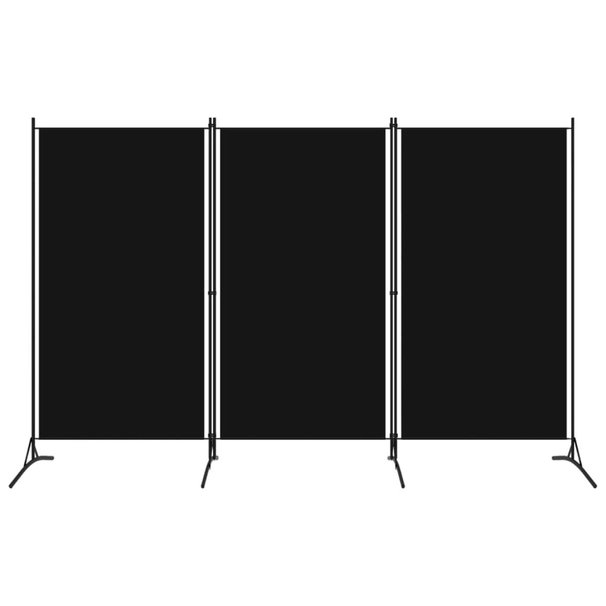 Biombo divisor de 3 paneles negro 260x180 cm