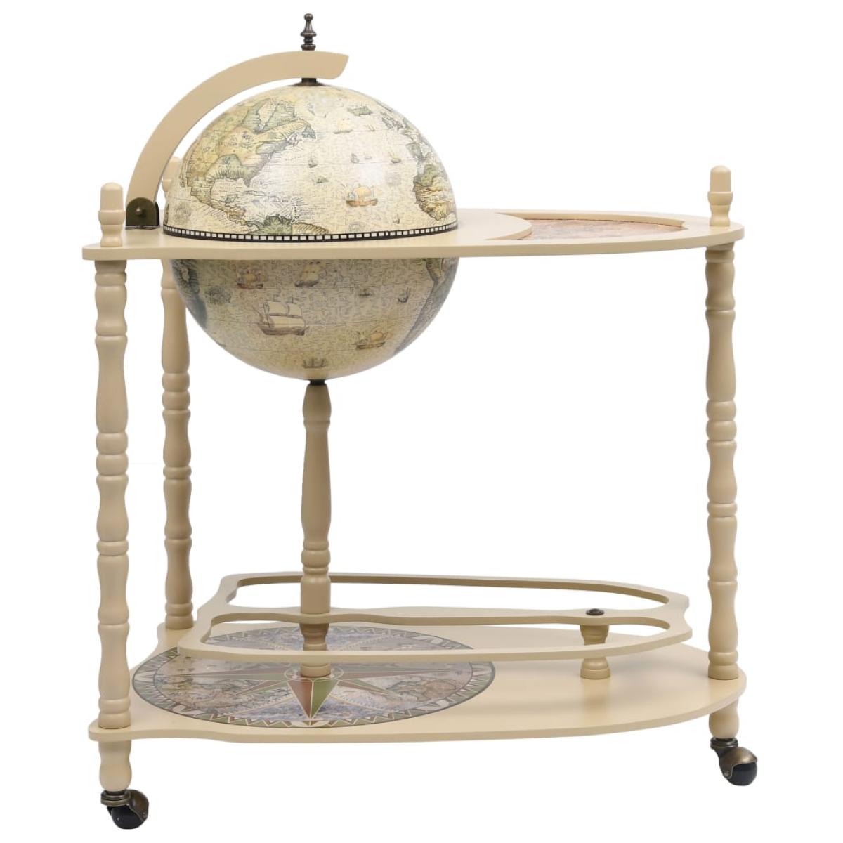 Mueble bar soporte de pie bola del mundo madera eucalipto verde