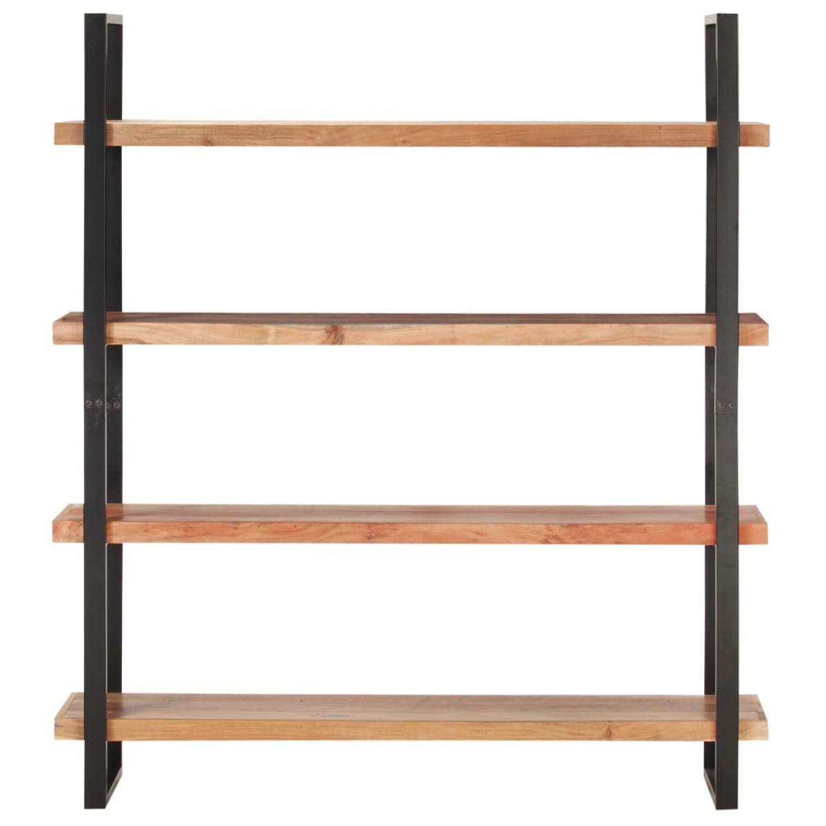 Estantería de 4 niveles madera maciza de acacia 160x40x180 cm