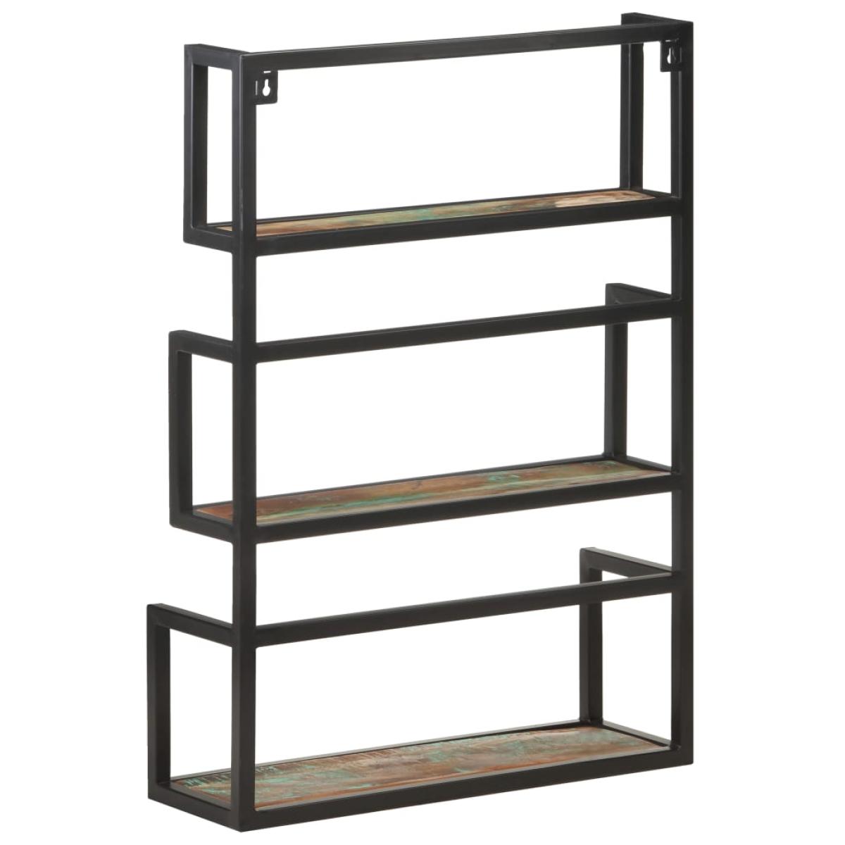 Estantería de pared de madera maciza reciclada 60x20x85 cm