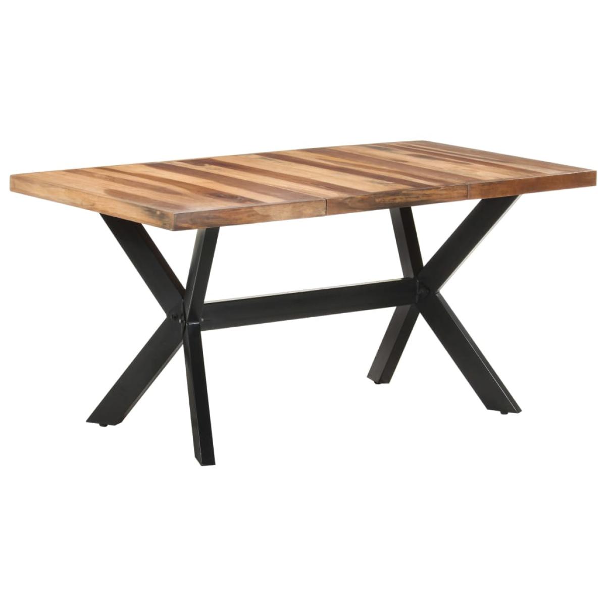 Mesa de comedor de madera acacia acabado miel 160x80x75 cm