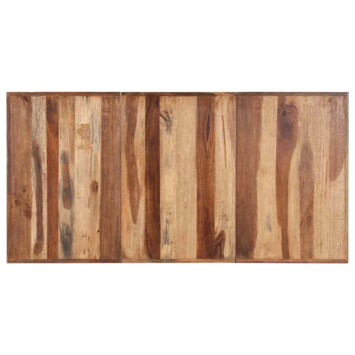 Mesa de comedor de madera acacia acabado miel 160x80x75 cm