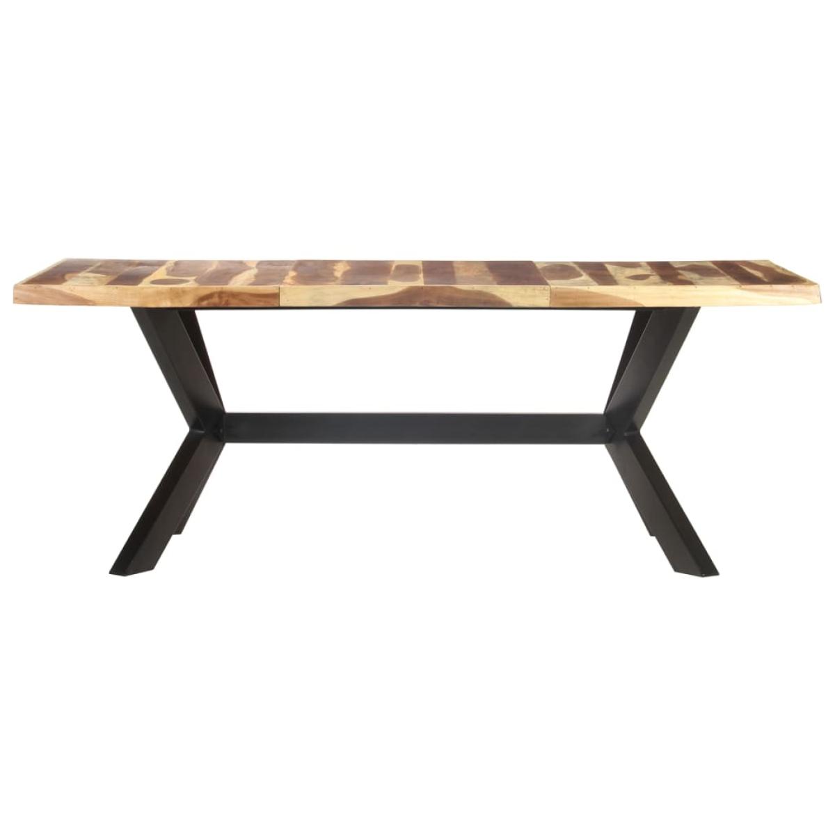 Mesa de comedor madera maciza con acabado miel 200x100x75 cm