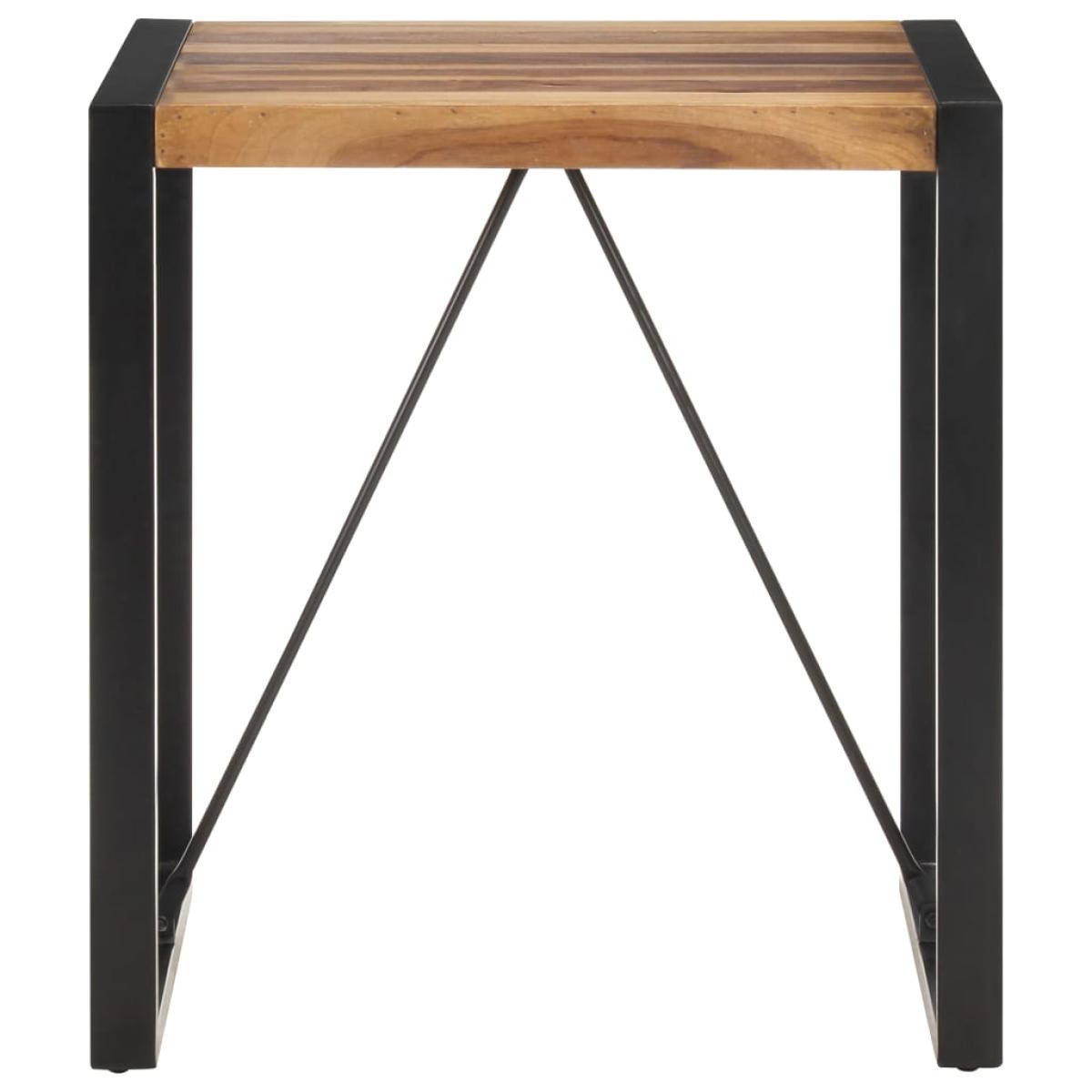 Mesa de comedor madera acacia acabado sheesham 70x70x75 cm