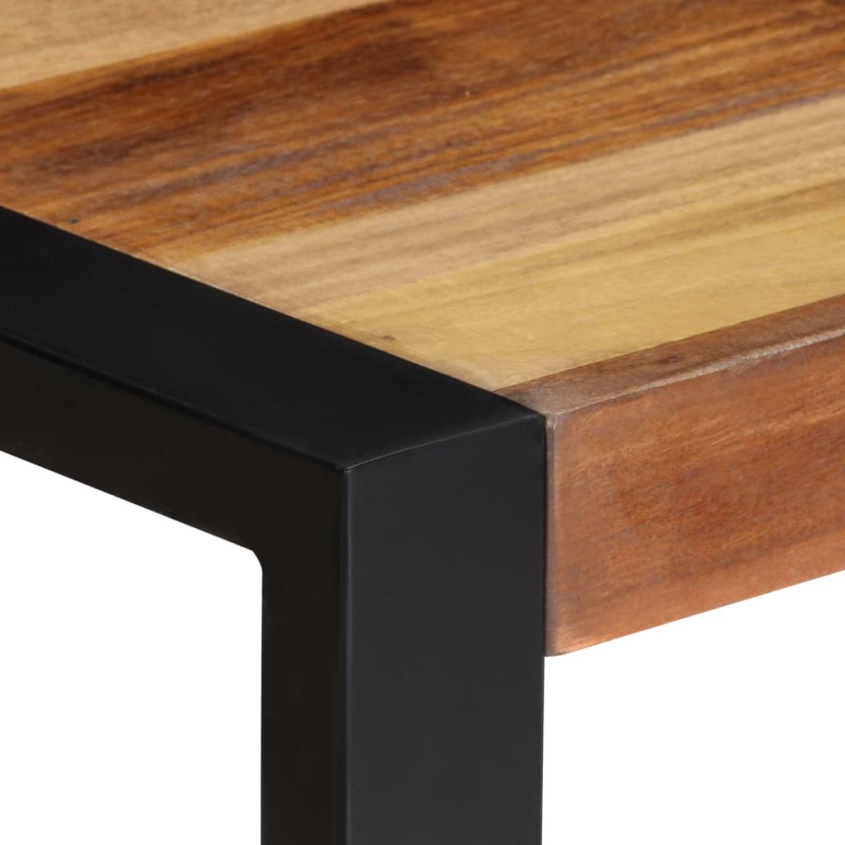 Mesa de comedor madera acacia acabado sheesham 70x70x75 cm