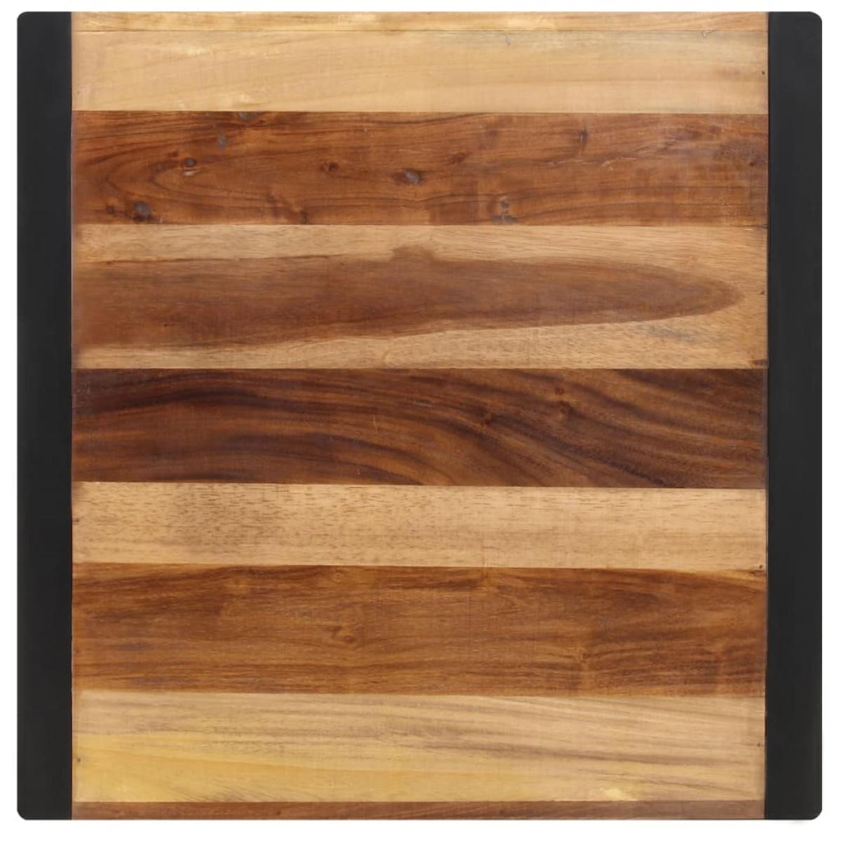 Mesa de comedor madera acacia acabado sheesham 70x70x75 cm