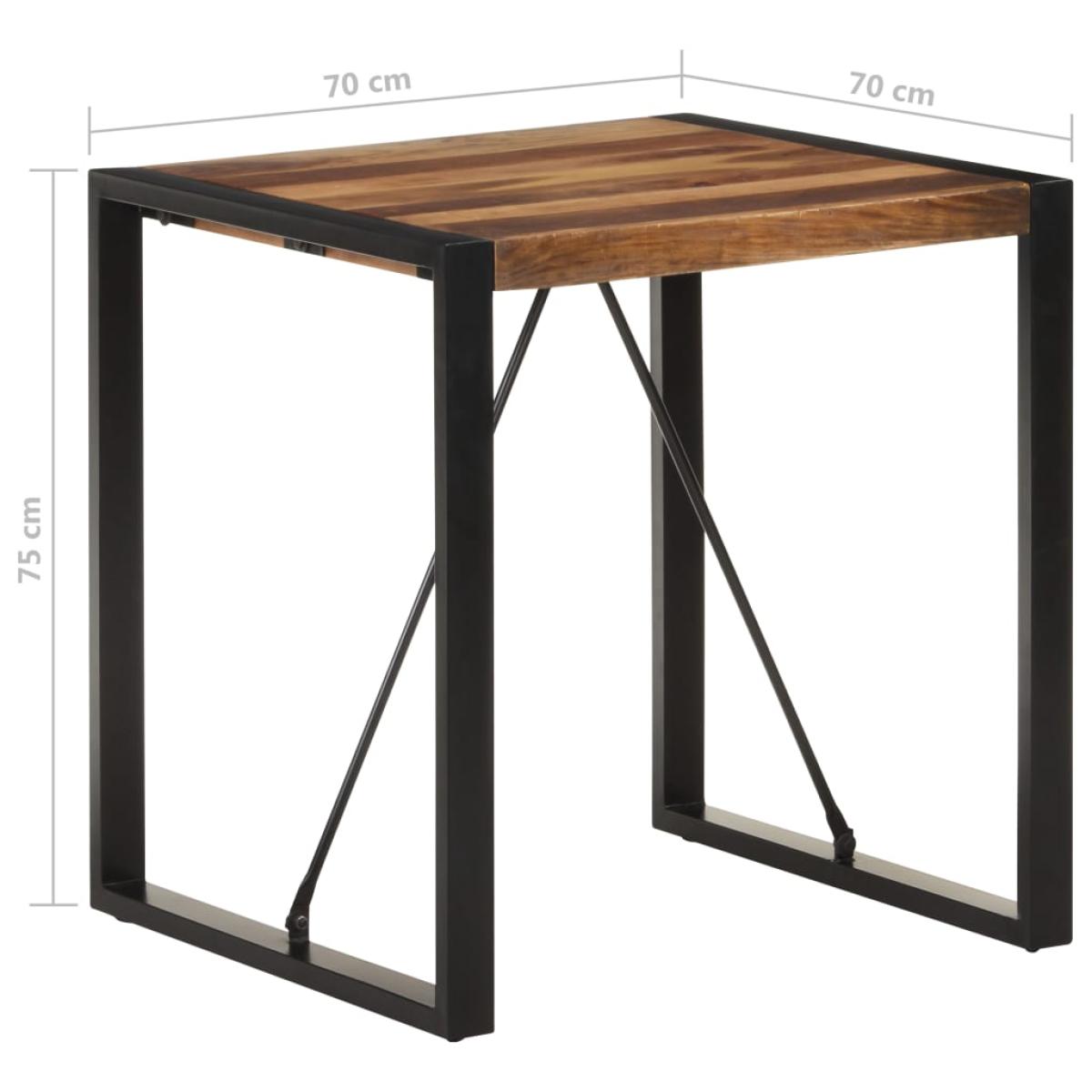 Mesa de comedor madera acacia acabado sheesham 70x70x75 cm
