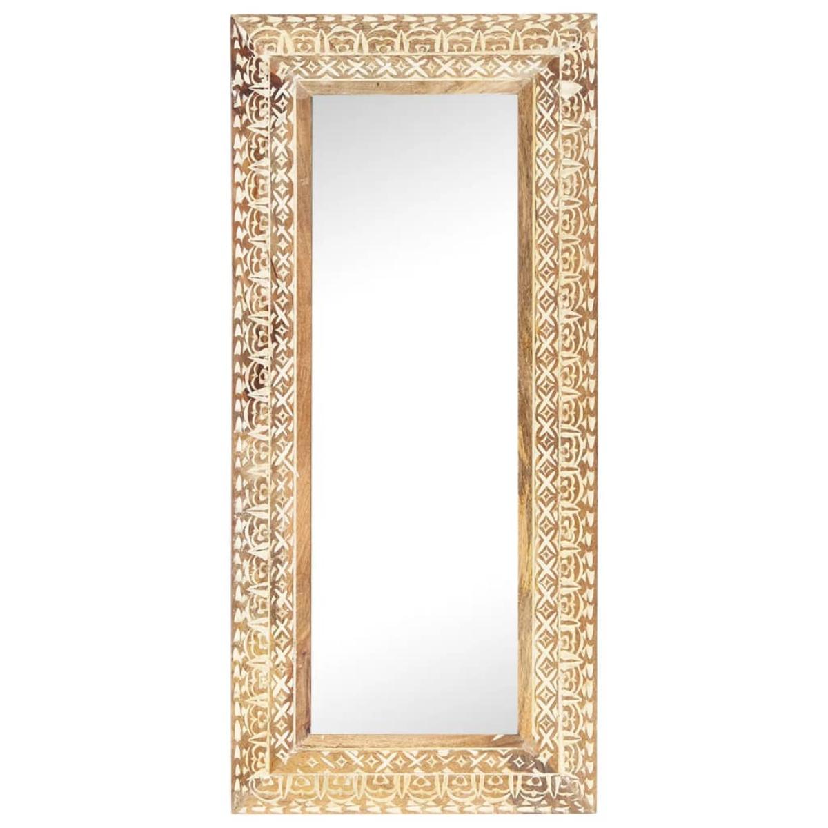 Espejo tallado a mano madera maciza de mango 110x50x2,6 cm
