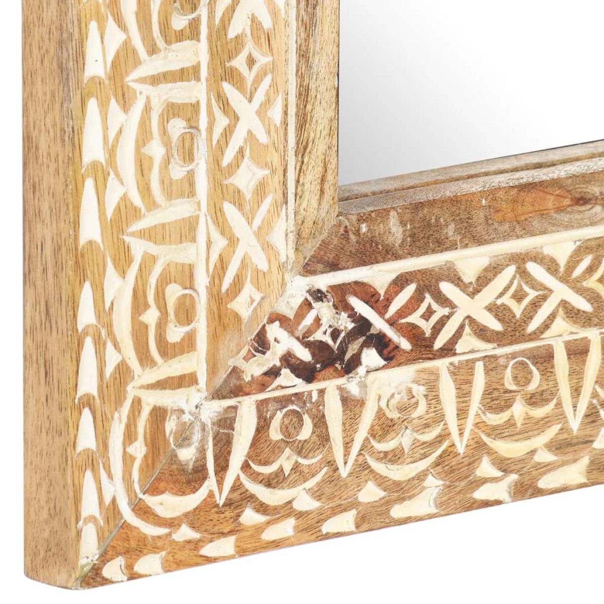 Espejo tallado a mano madera maciza de mango 110x50x2,6 cm