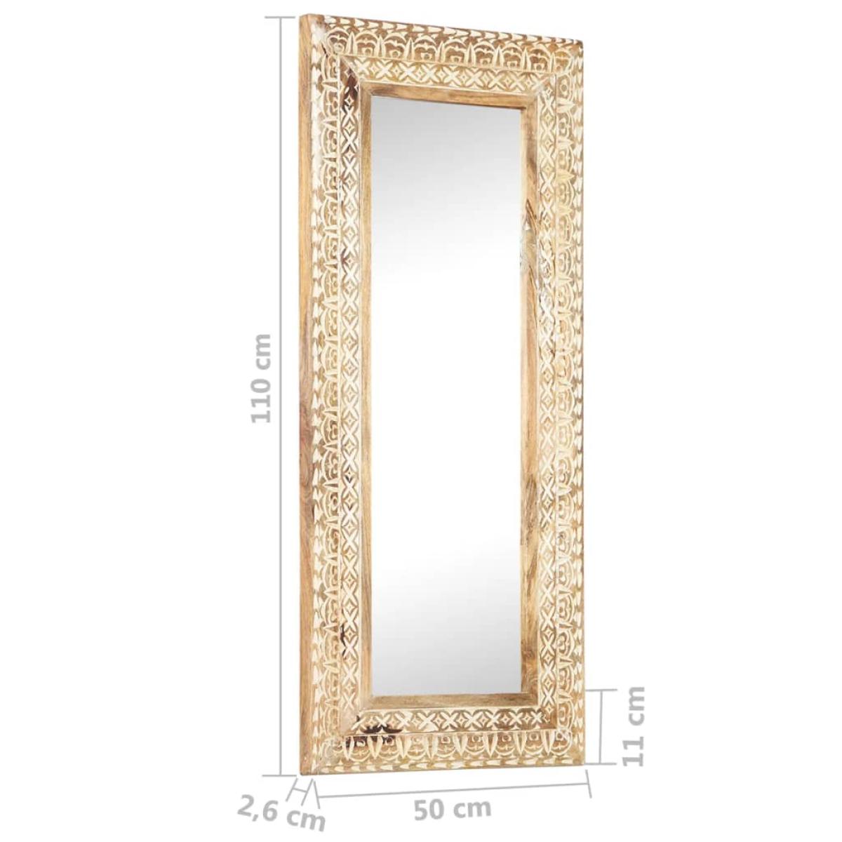 Espejo tallado a mano madera maciza de mango 110x50x2,6 cm