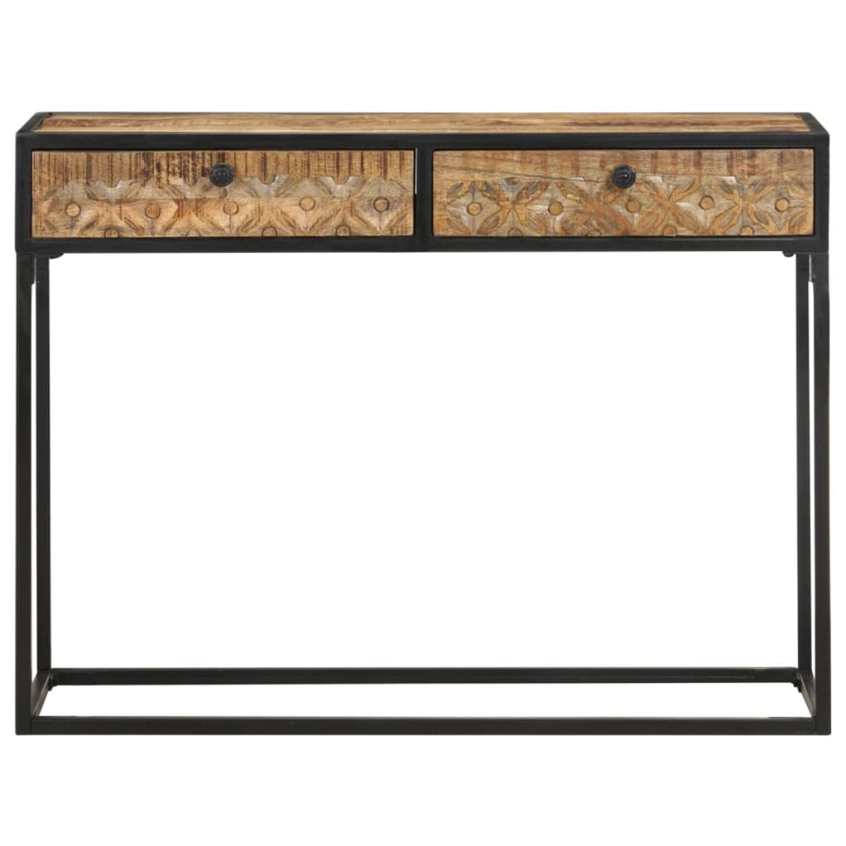 Mesa consola de madera maciza de mango 100x35x75 cm