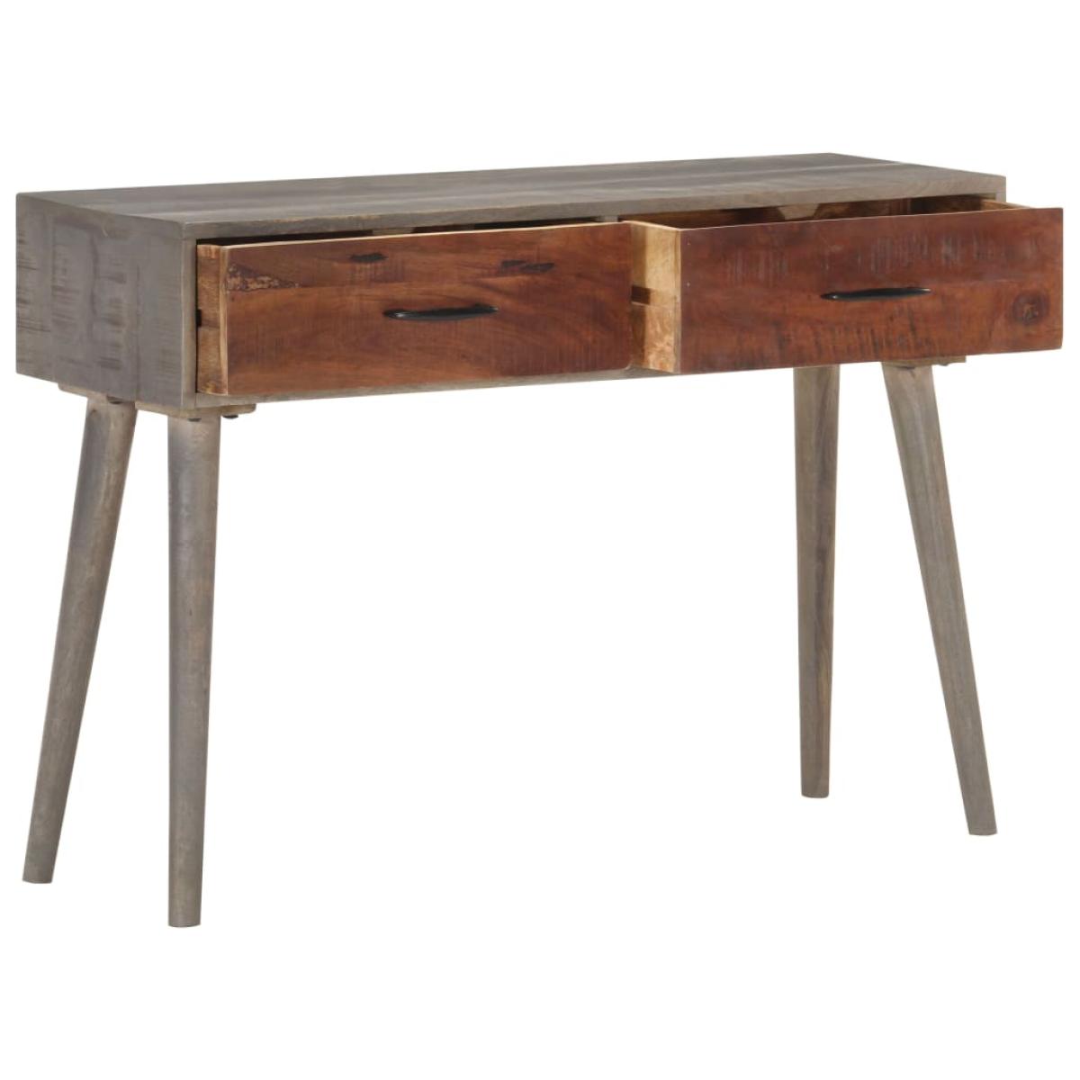 Mesa consola de madera maciza de mango gris 110x35x75 cm