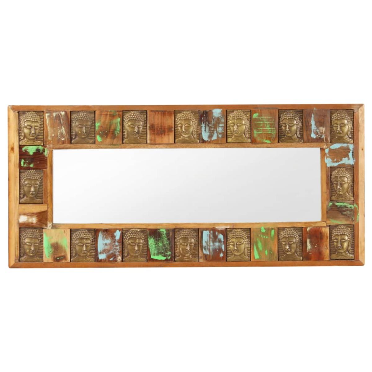 Espejo con enchapado de Buda madera maciza reciclada 110x50 cm