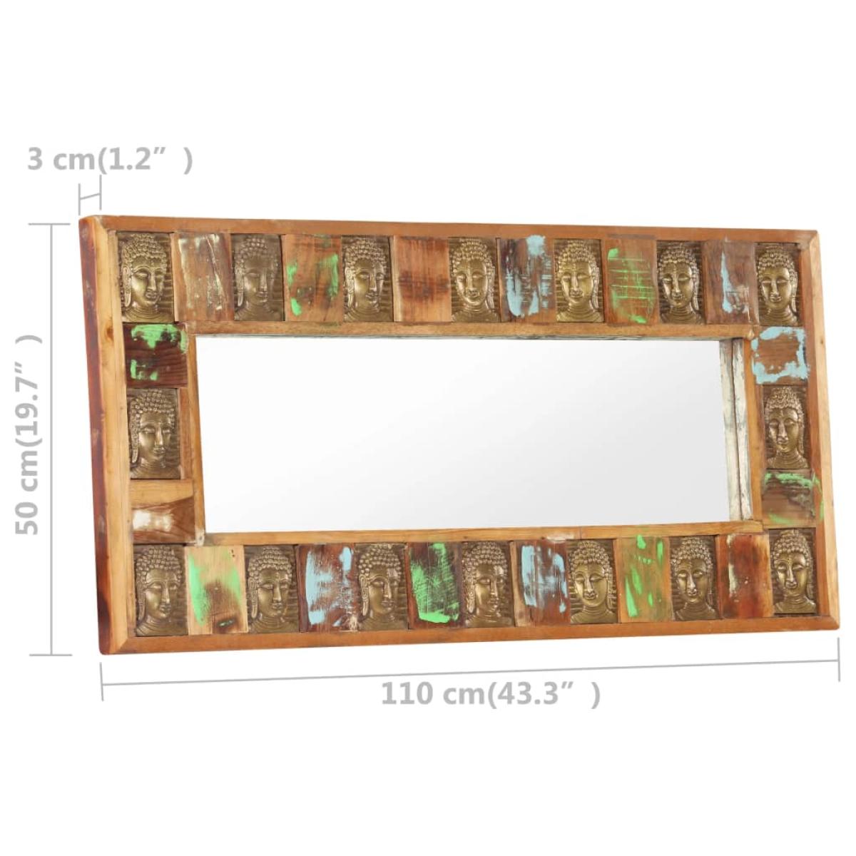 Espejo con enchapado de Buda madera maciza reciclada 110x50 cm