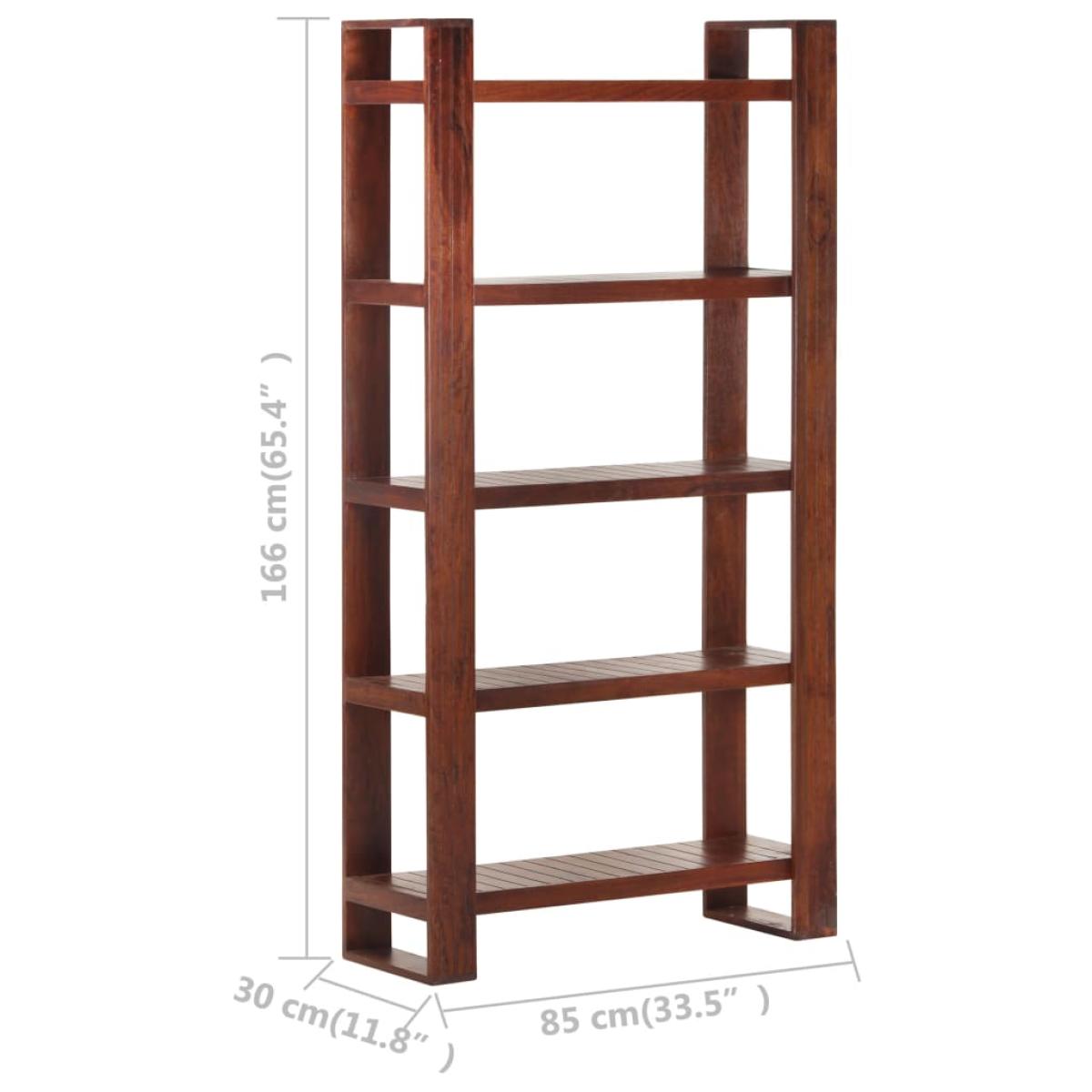 Librería de madera maciza de acacia marrón miel 85x30x166 cm 