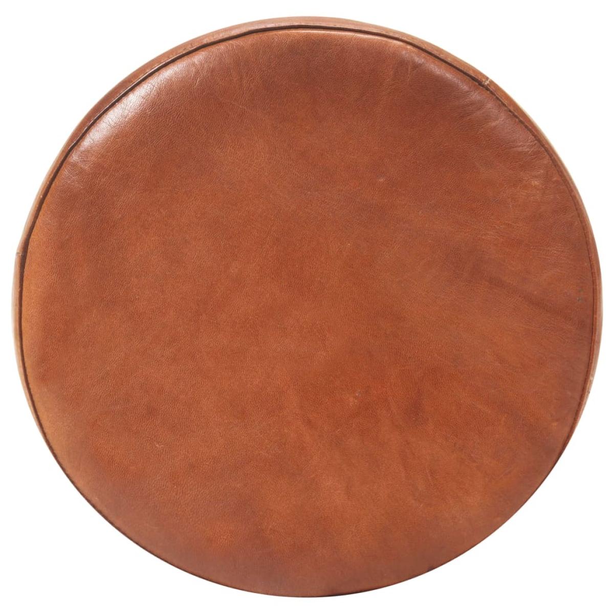Taburetes de barra de cocina 2 uds cuero auténtico marrón