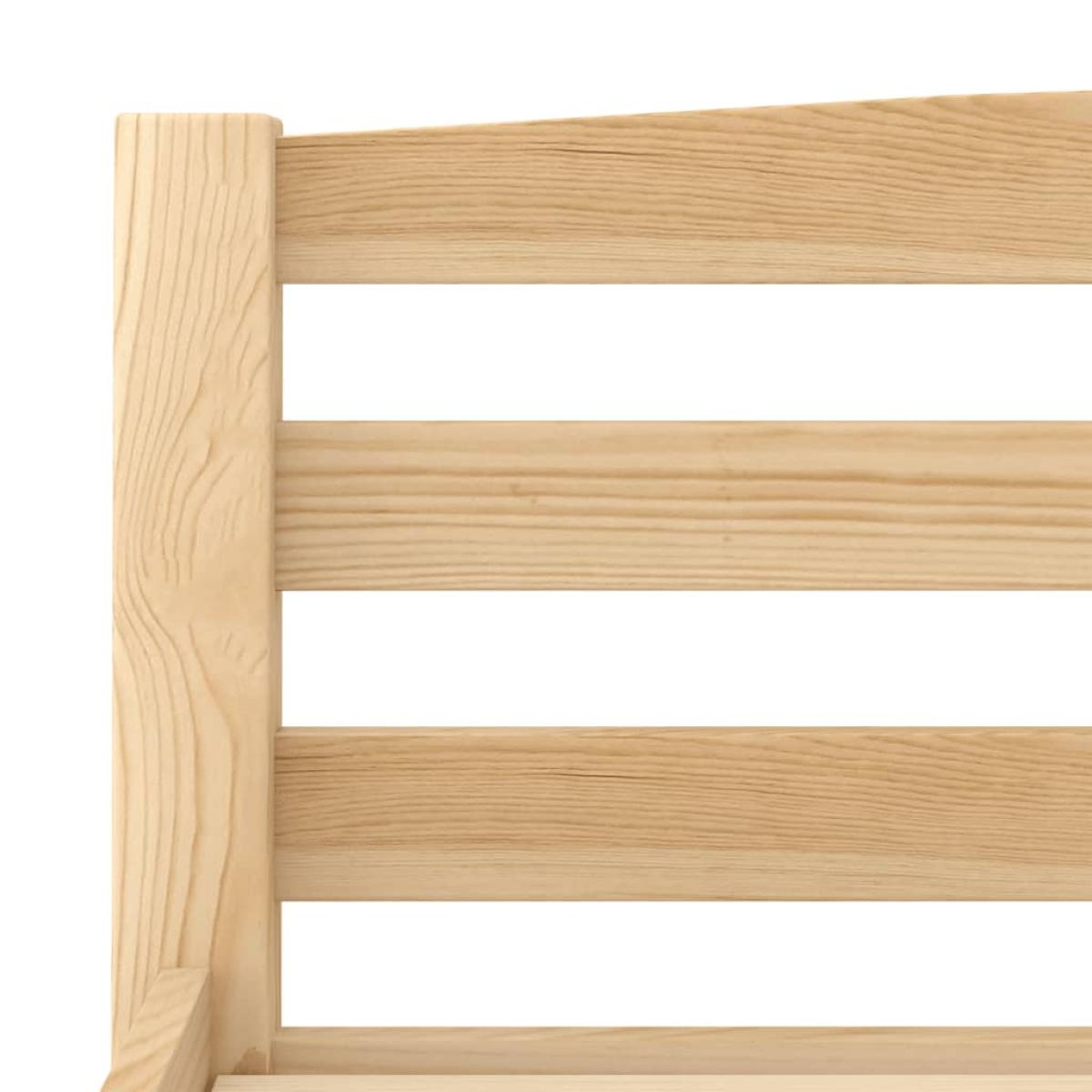 Estructura de cama de madera maciza de pino 90x200 cm