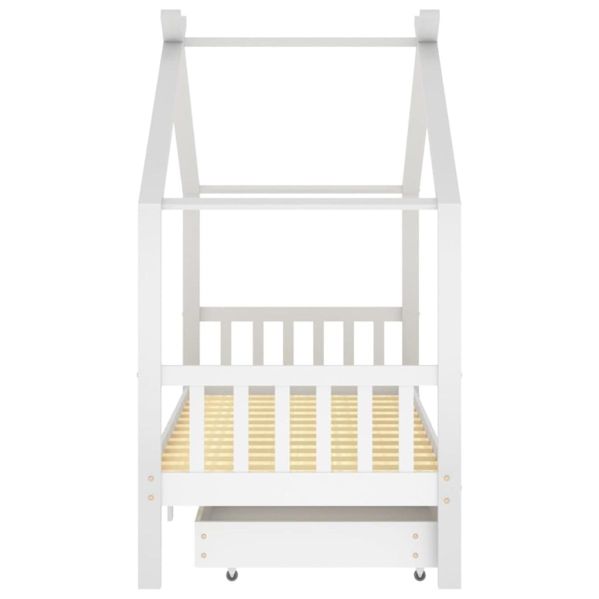Estructura de cama infantil cajones madera pino blanco 90x200cm