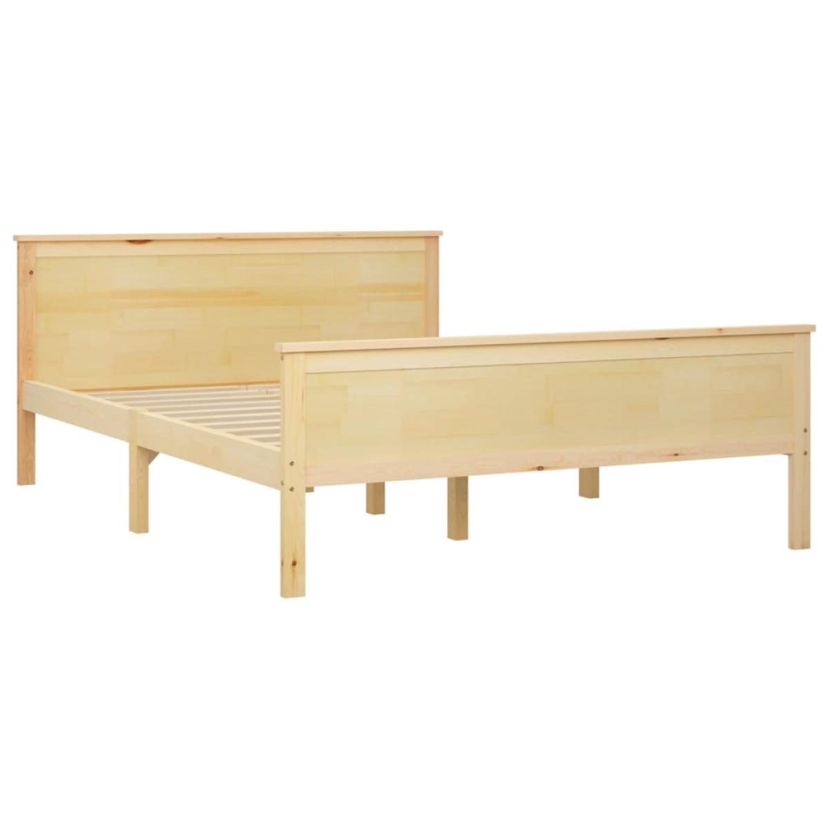 Estructura de cama de madera maciza de pino blanco 160x200 cm