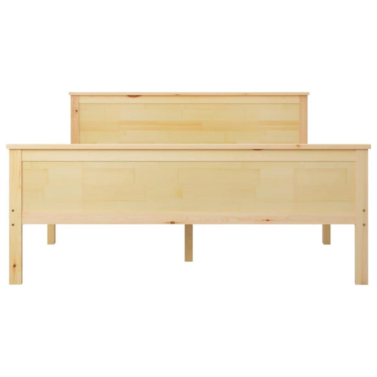 Estructura de cama de madera maciza de pino blanco 160x200 cm