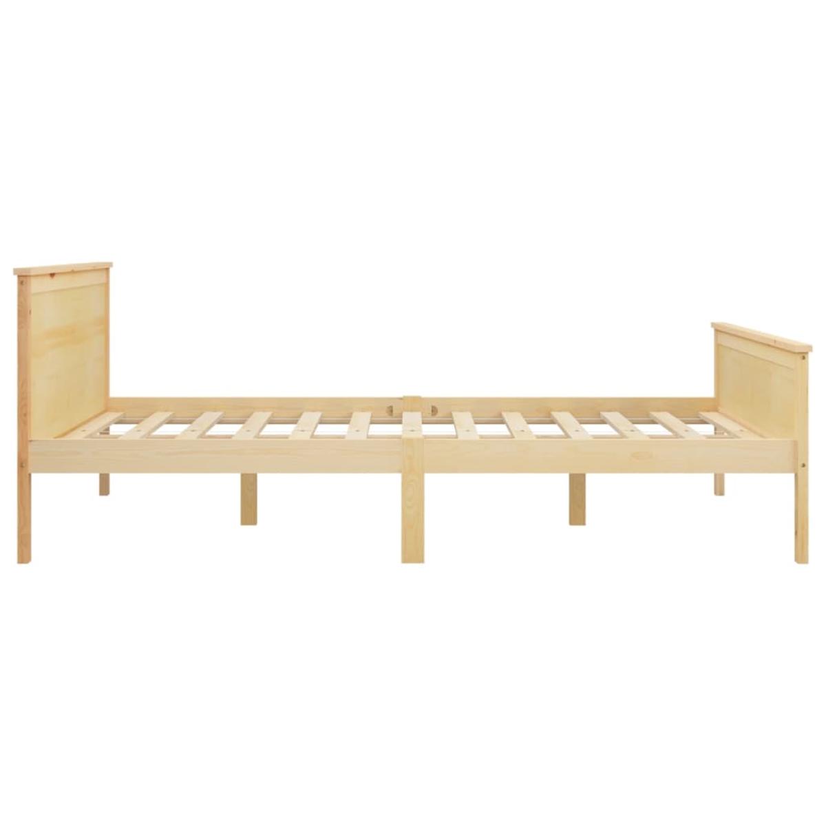 Estructura de cama de madera maciza de pino blanco 160x200 cm