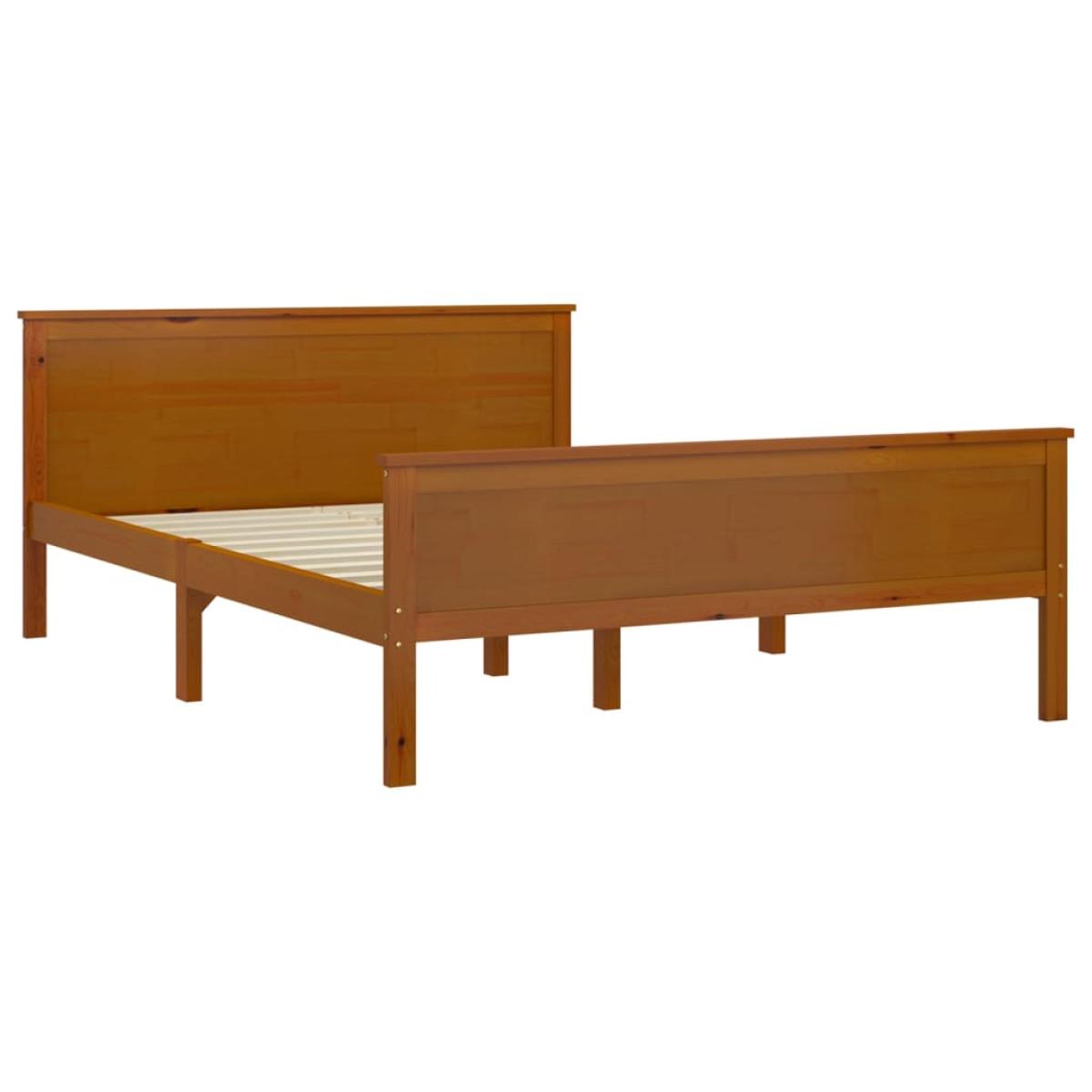 Estructura de cama madera maciza pino marrón miel 120x200 cm