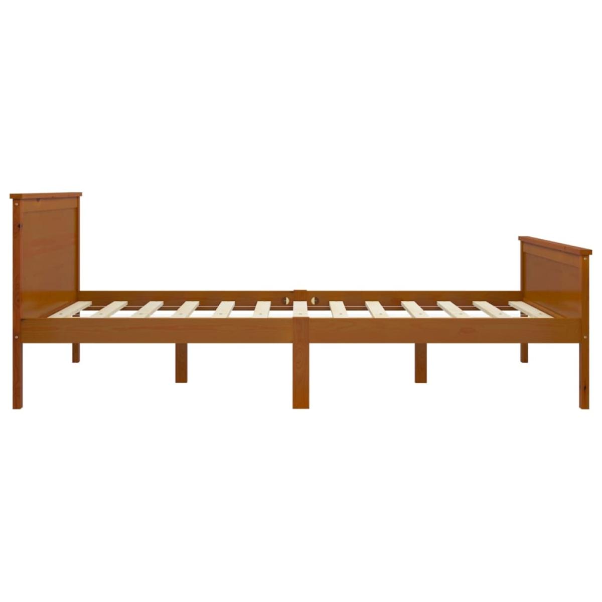 Estructura de cama madera maciza pino marrón miel 120x200 cm