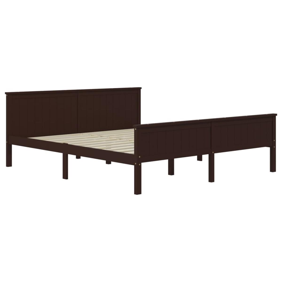 Estructura de cama madera maciza pino marrón oscuro 180x200 cm