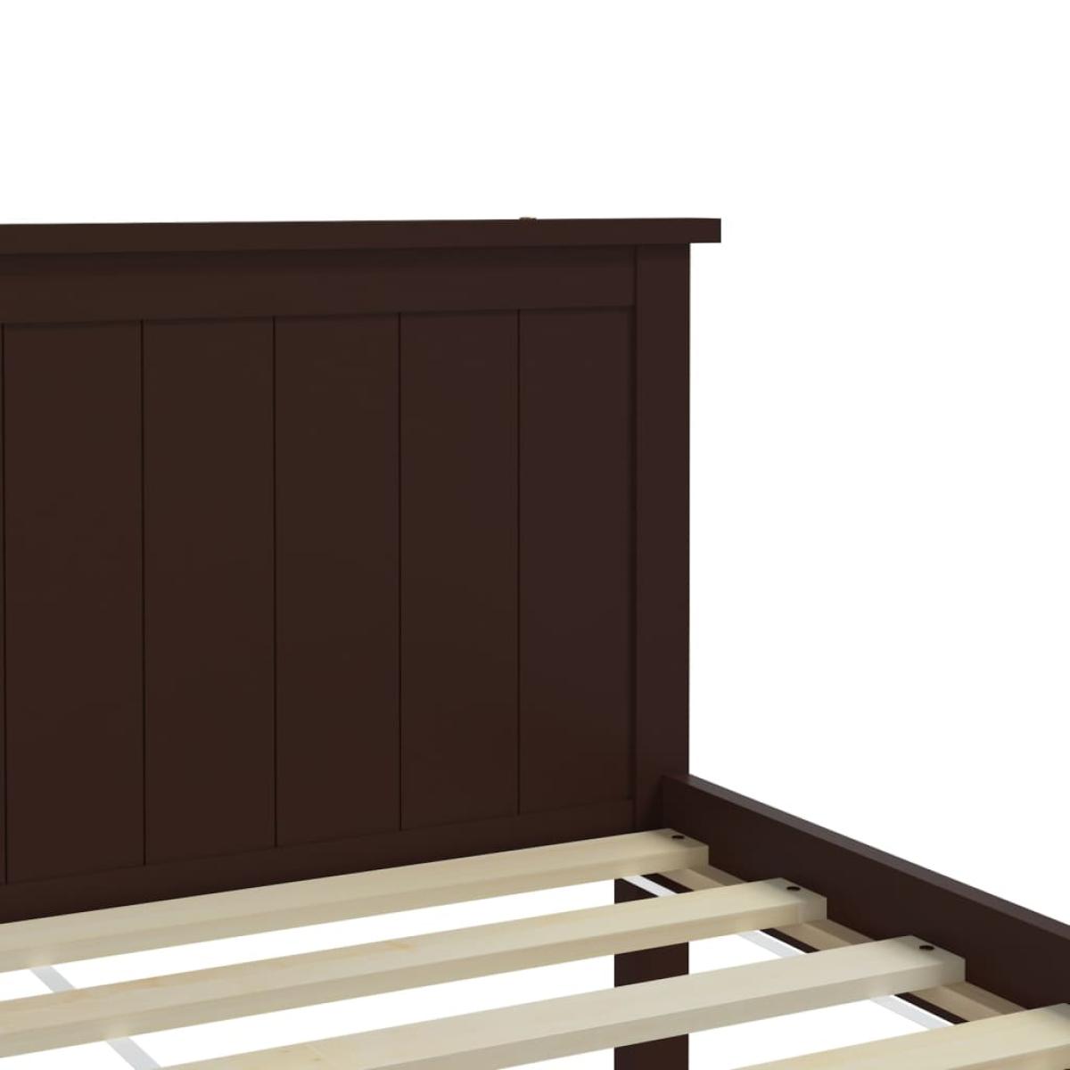 Estructura de cama madera maciza pino marrón oscuro 180x200 cm