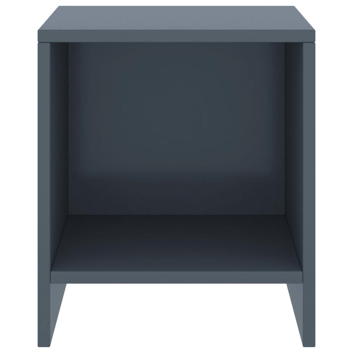 Mesita de noche madera maciza de mango gris claro 35x30x40 cm