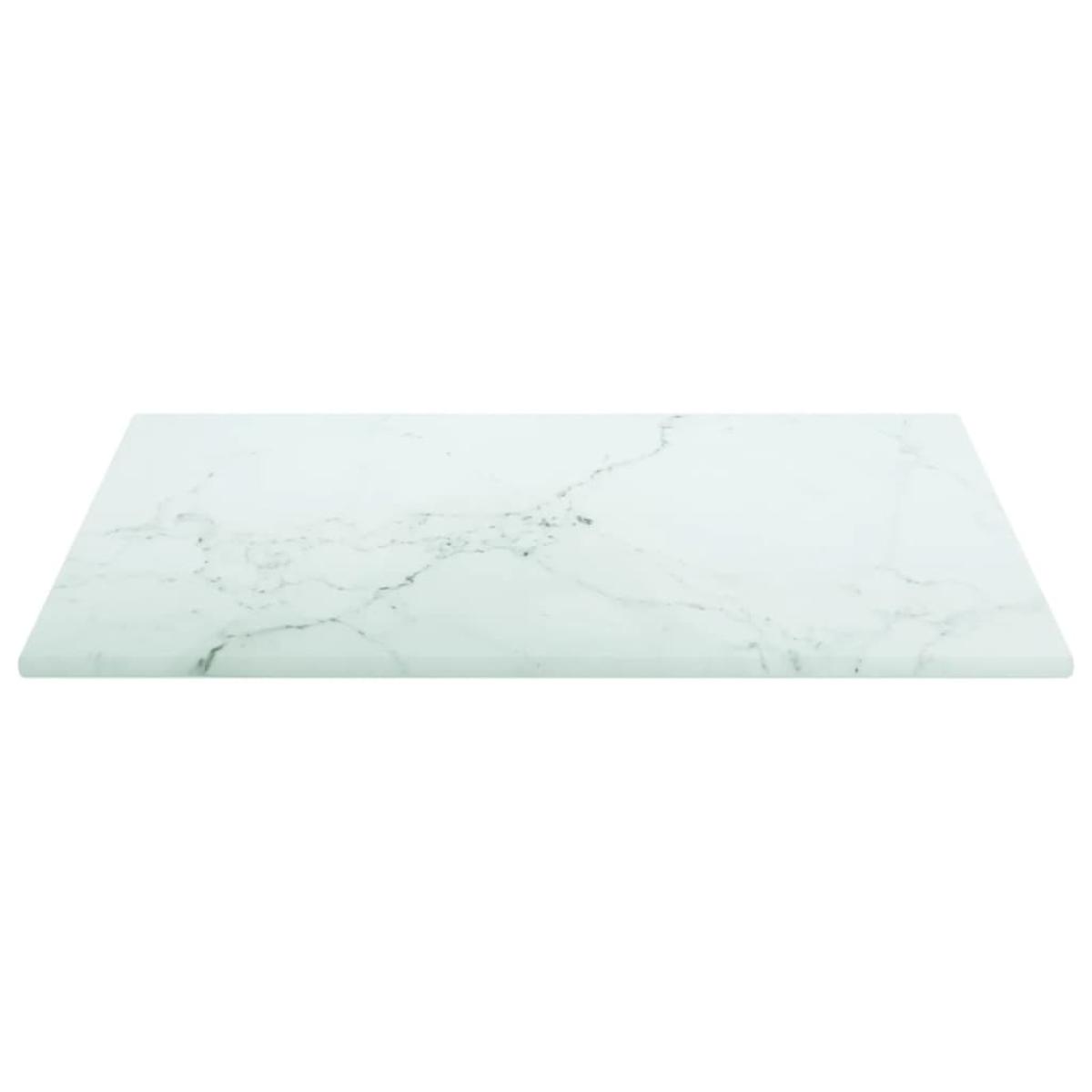 Tablero de mesa vidrio templado diseño mármol blanco 30x30 cm