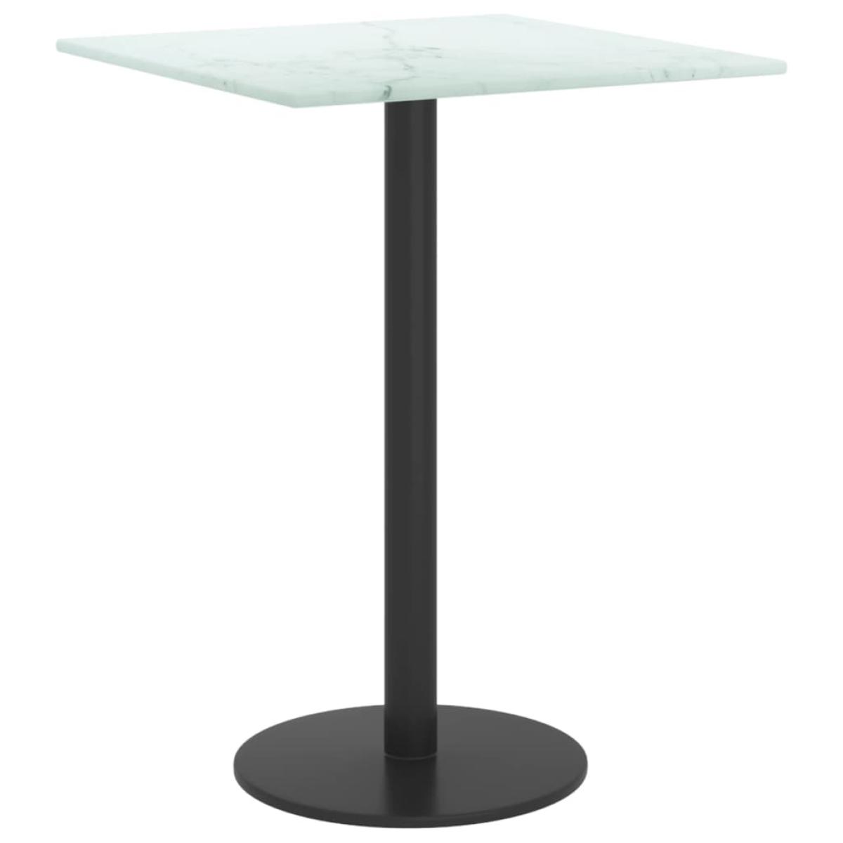 Tablero de mesa vidrio templado diseño mármol blanco 30x30 cm