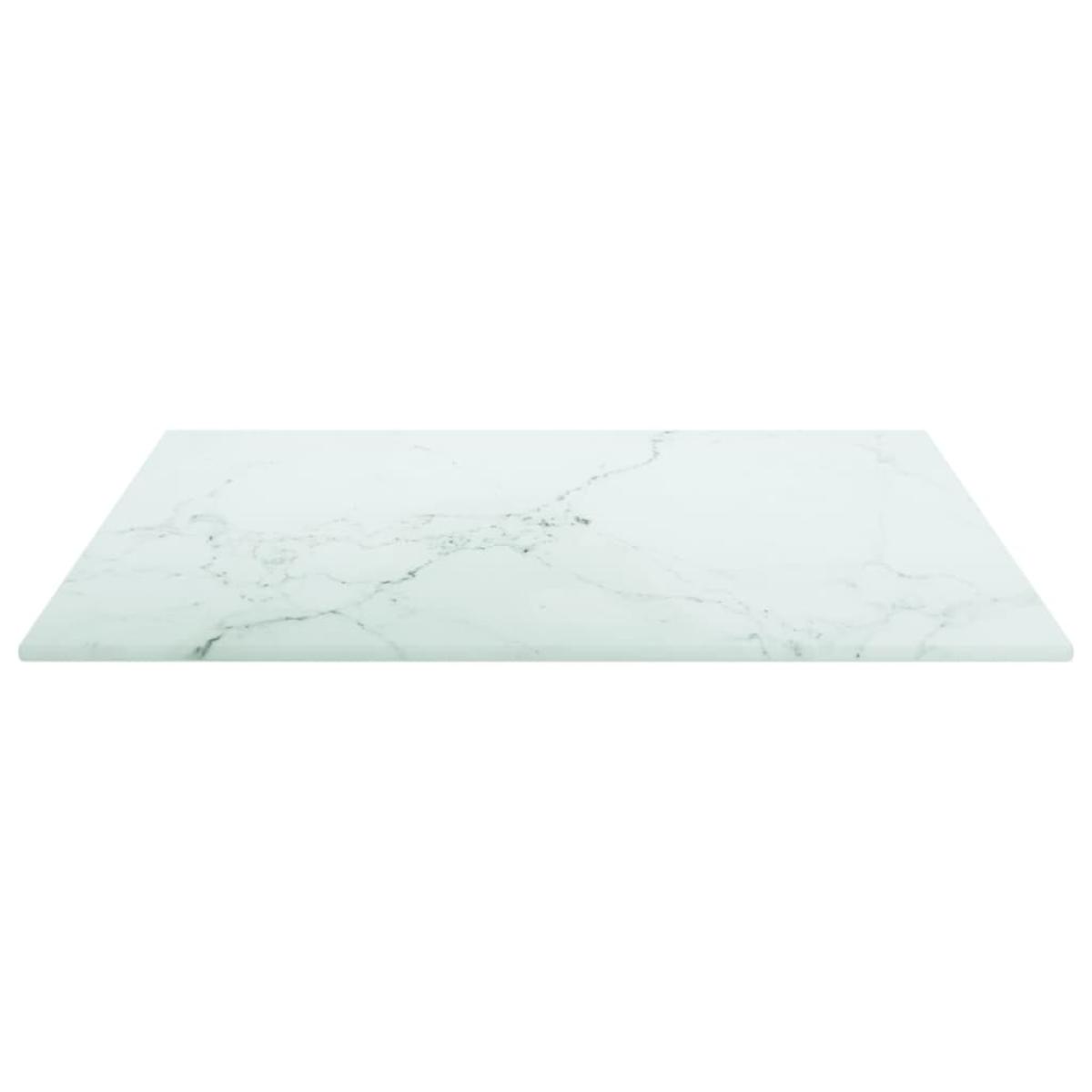 Tablero de mesa vidrio templado diseño mármol blanco 40x40 cm