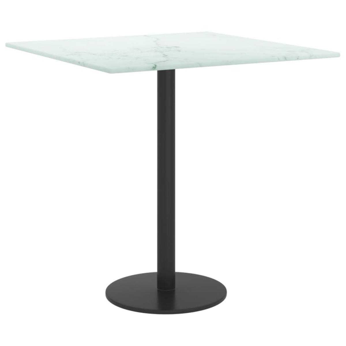 Tablero de mesa vidrio templado diseño mármol blanco 40x40 cm