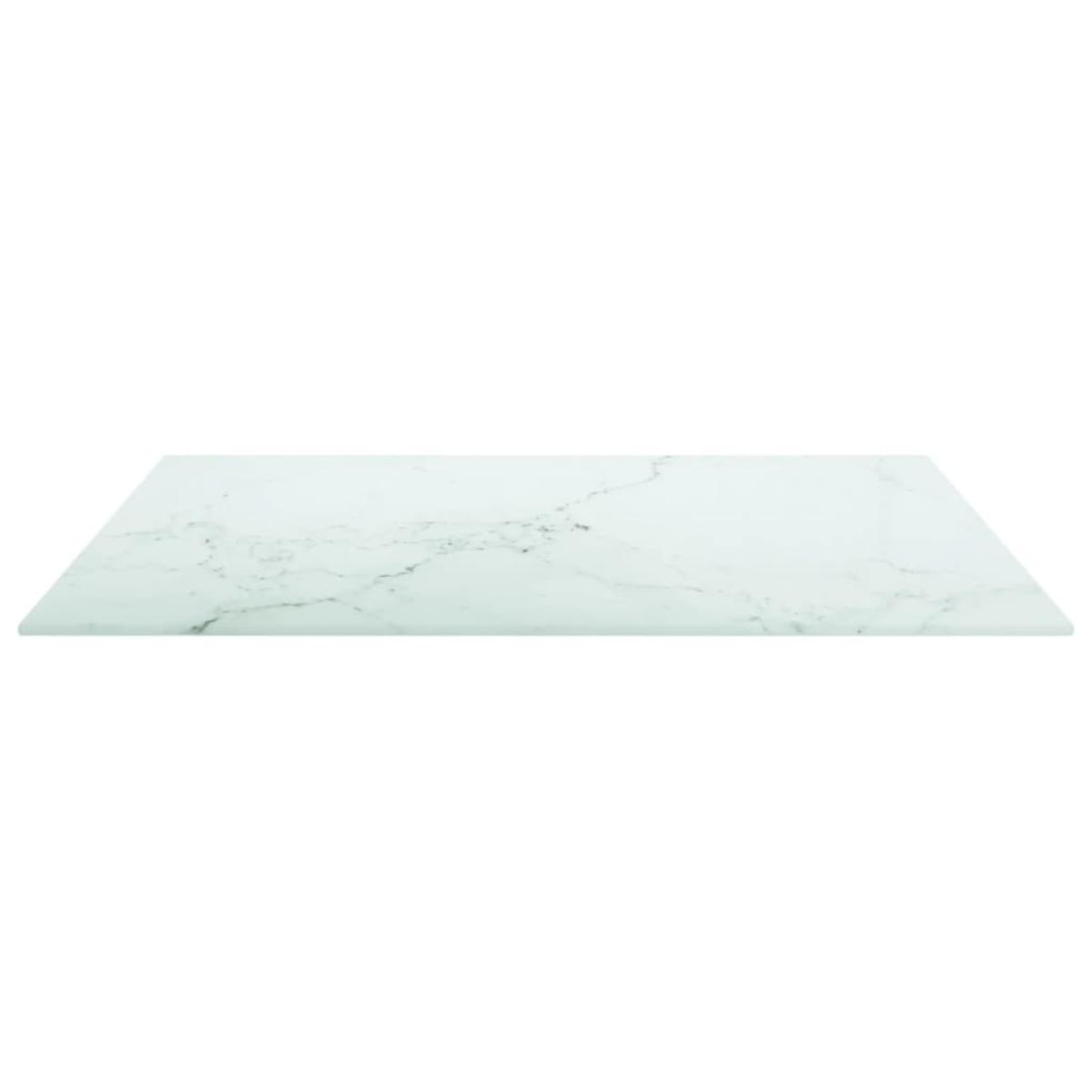 Tablero de mesa vidrio templado diseño mármol blanco 60x60 cm