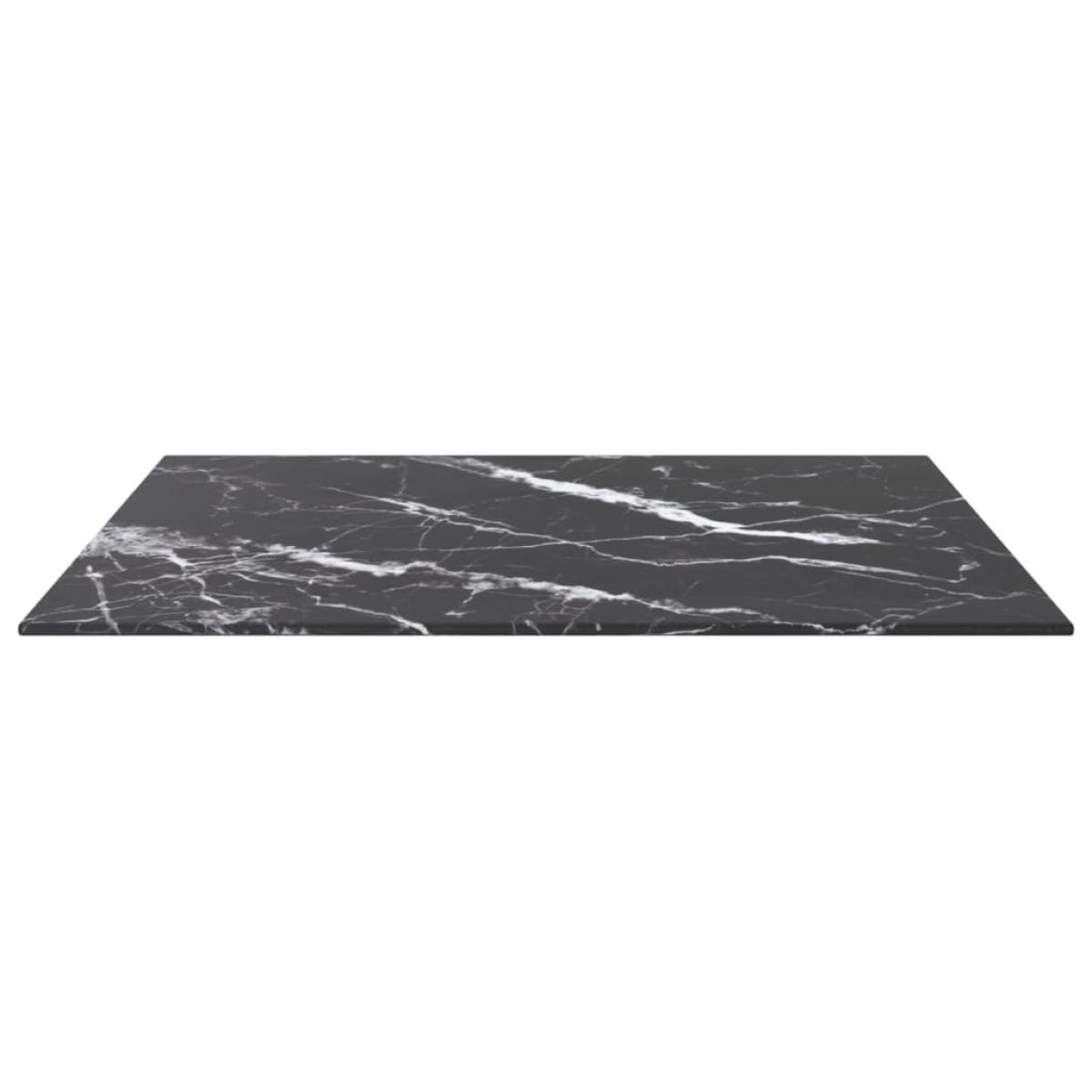 Tablero de mesa vidrio templado diseño mármol negro 60x60 cm