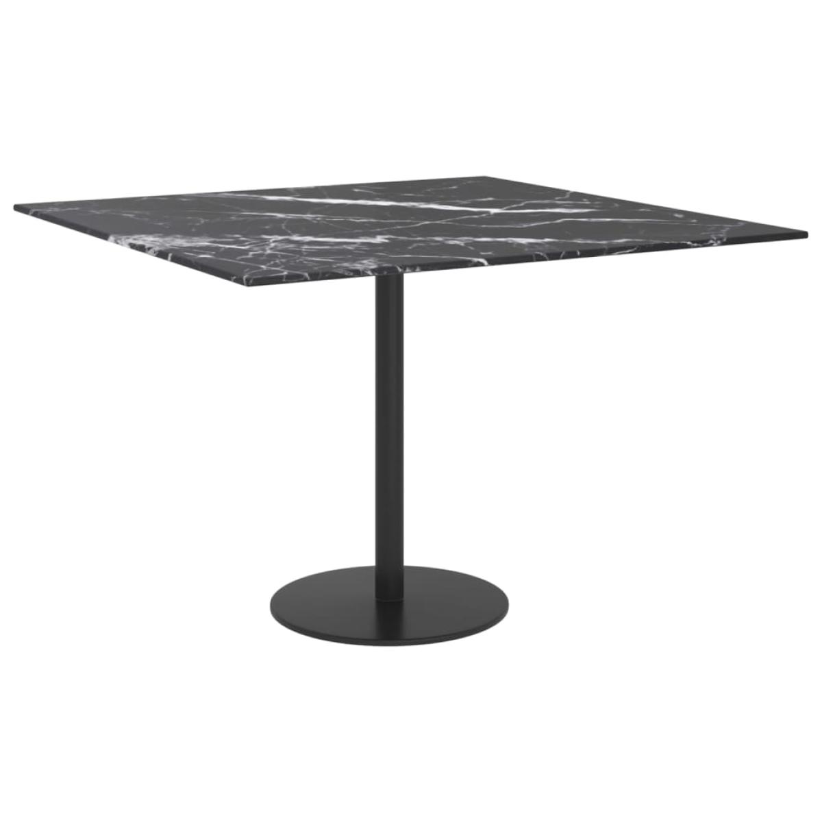 Tablero de mesa vidrio templado diseño mármol negro 60x60 cm